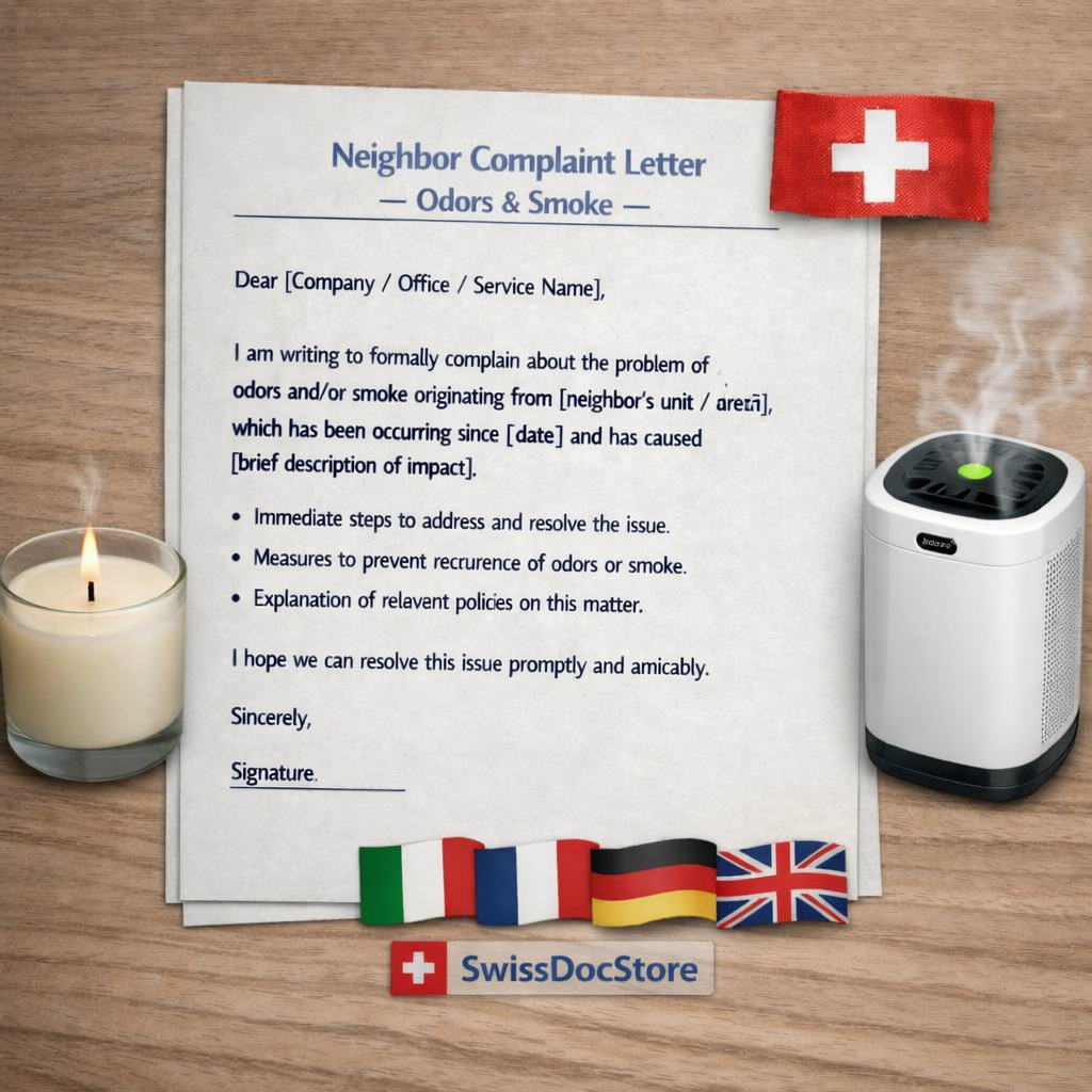 Lettera ai Vicini per Reclamo Odori e Fumi