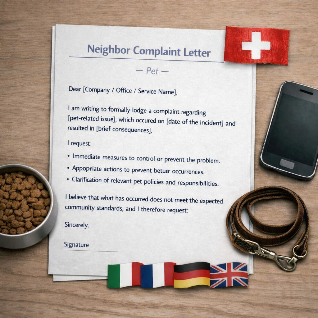 Brief an die Nachbarn wegen Haustierbeschwerde